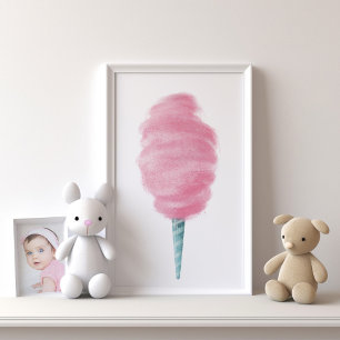 Poster Coton rose et fluffé Candy Nursery