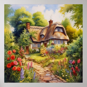 Poster Cottage Anglais