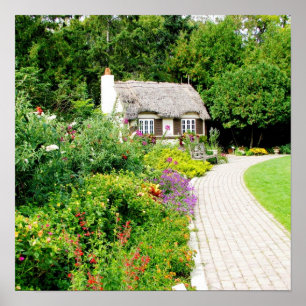 Poster Cottage dans les Jardins Anglais