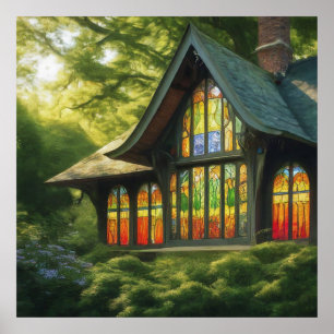 Poster Cottage enchanté