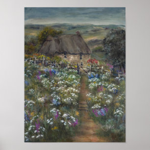 Poster Cottage sur une colline