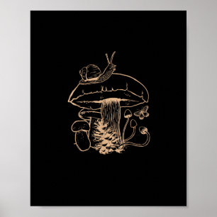 Poster Cottagecore Esthétique Champignon Escargot Goblinc