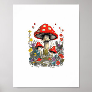 Poster Cottagecore Esthétique Champignon Goblincore Minim