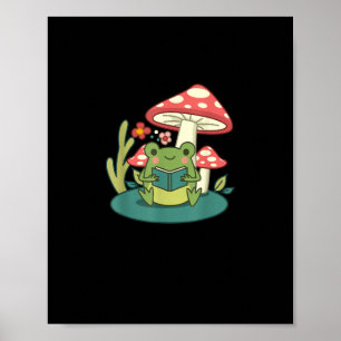 Poster Cottagecore Forêt de Champignons Crapaud Goblincor