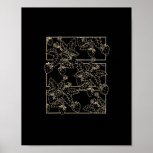 Poster Cottagecore Goblincore Esthétique Fraises