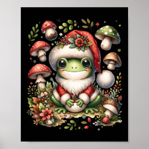 Poster Cottagecore Grenouille esthétique Champignons de N