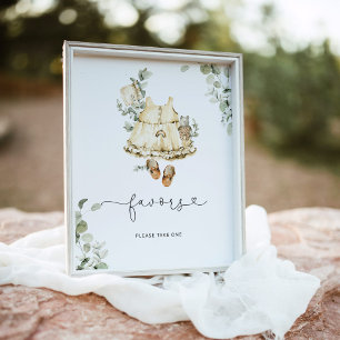 Poster Cottagecore thème boho nursery fille douche Faveur