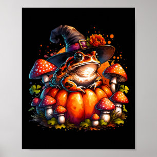 Poster Cottagecore Toad Witch Casquette Citrouille Champi