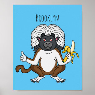 Poster Cotton Top Tamarin montoon est une illustration