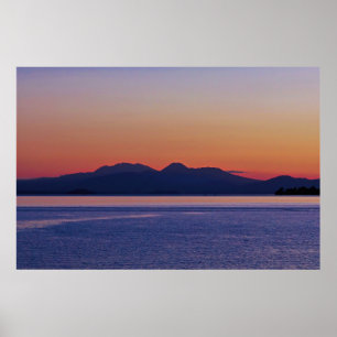 Poster Couché de soleil de Taupo