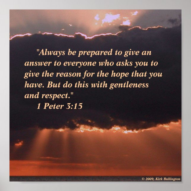 Poster Coucher de soleil — 1 Pierre 3:15 (Devant)