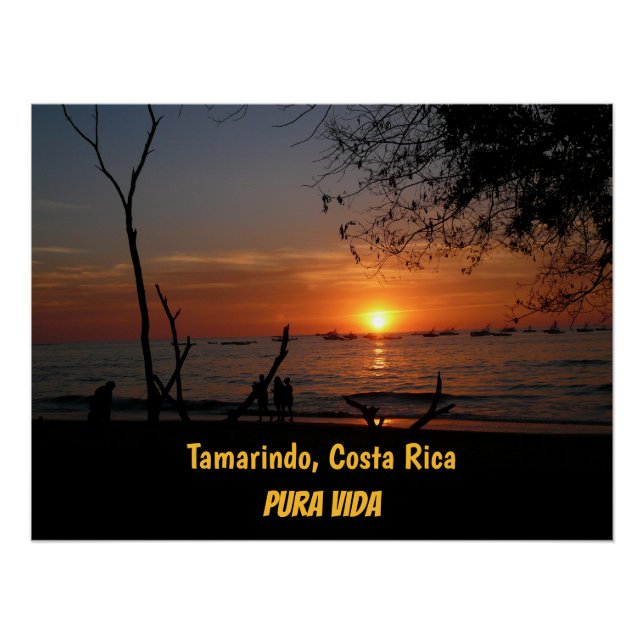 Poster Coucher de soleil à couper le souffle à Tamarindo (Devant)