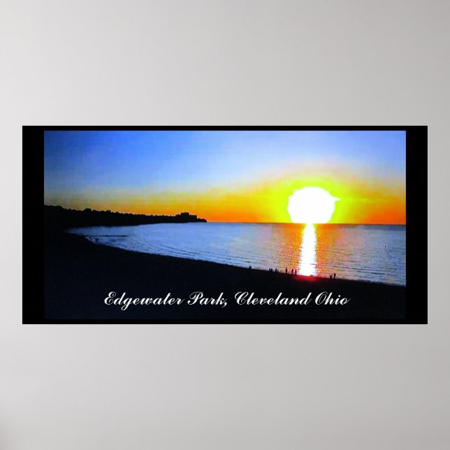 POSTER COUCHER DE SOLEIL À EDGEWATER PARK CLEVELAND OHIO (Devant)