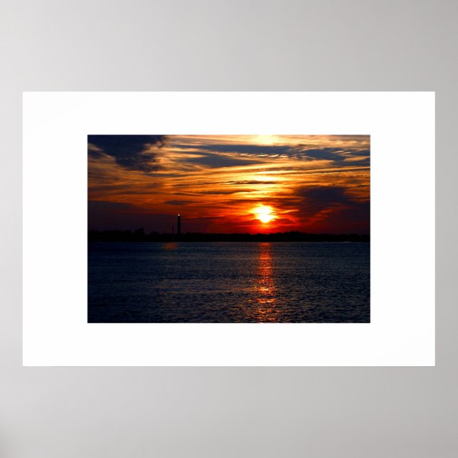 Poster Coucher de soleil à Oak Island (Devant)