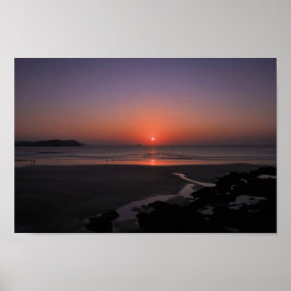 Poster Coucher de soleil à Polzeath