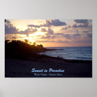 Poster Coucher de soleil à Porto Rico