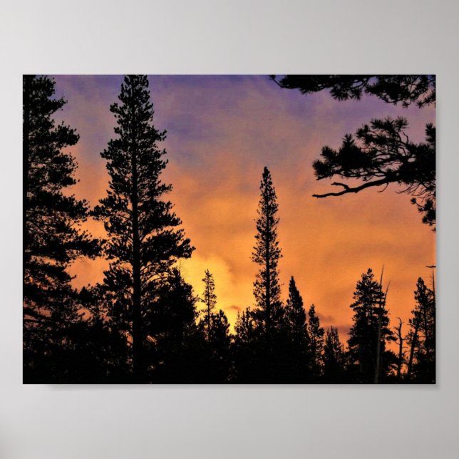 Poster Coucher de soleil à Tuolumne Meadows, Yosemite, CA (Devant)