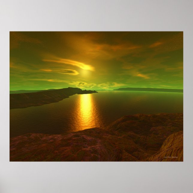 Poster coucher de soleil Alien (Devant)