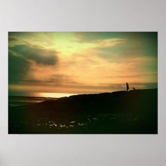 Poster Coucher de soleil au bord de la mer