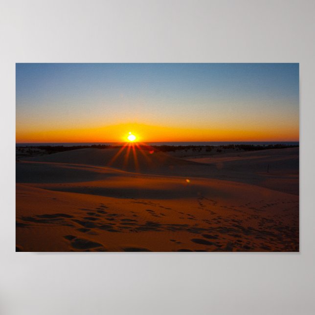 Poster Coucher de soleil au parc Silver Lake State Park,  (Devant)