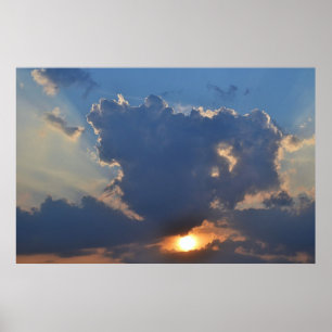 Poster Coucher de soleil avec formation Teacup Cloud par