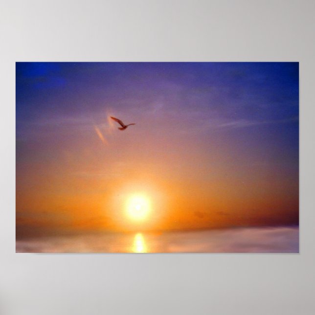 Poster Coucher de soleil calme (Devant)