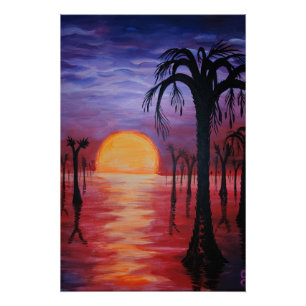 Poster Coucher de soleil carbonifère