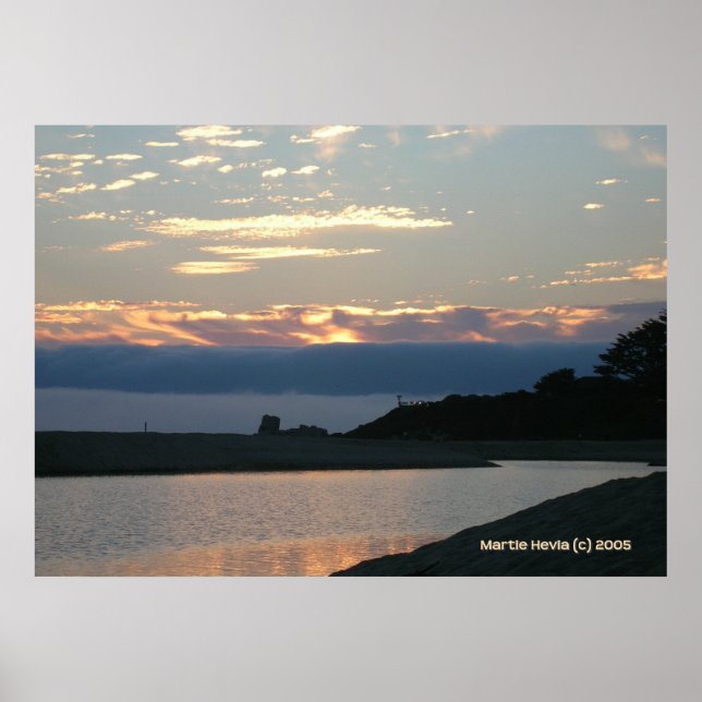 Poster Coucher de soleil Carmel et couche marine (Devant)