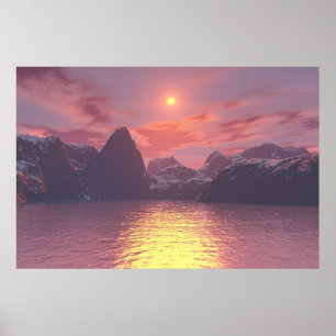 Poster Coucher de soleil chaud
