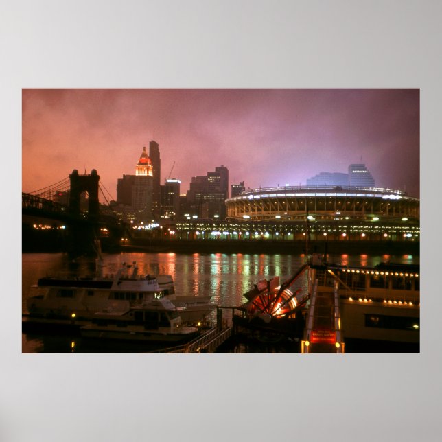 Poster Coucher de soleil Cincinnati Ohio - Art photo (Devant)