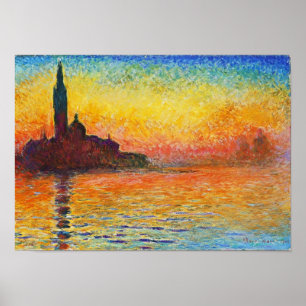 Poster Coucher De Soleil Claude Monet À Venise Art Impres