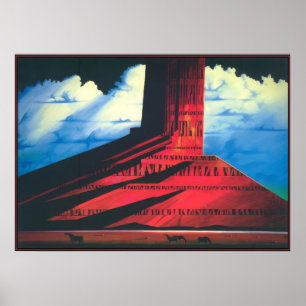 Poster Coucher de soleil cramoisi - Réalisme magique  Eyv