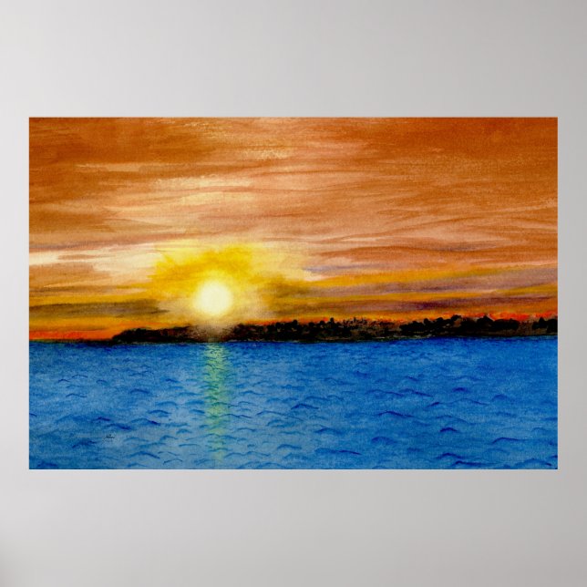 Poster Coucher de soleil dans Door County, Wisconsin larg (Devant)
