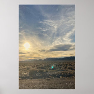Poster Coucher de soleil dans le désert du Nevada – Ciel 