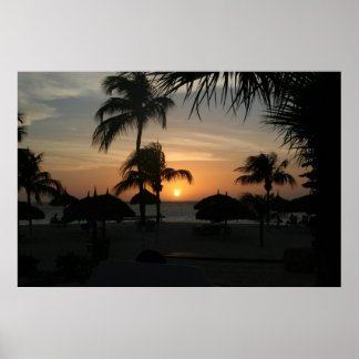 Poster Coucher de soleil d'Aruba