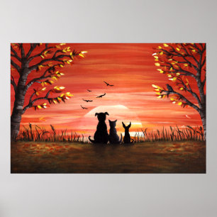 Poster Coucher de soleil d'automne