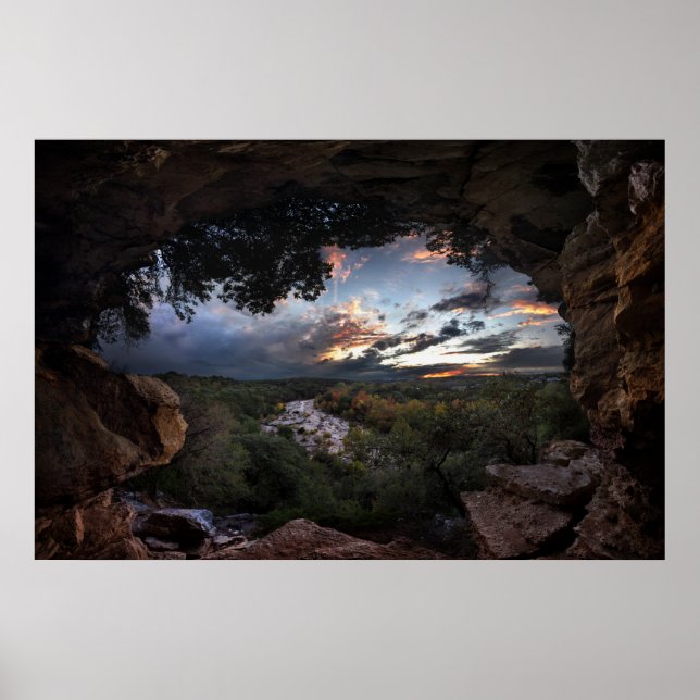 Poster Coucher de soleil de Barton Creek - Austin, Texas (Devant)