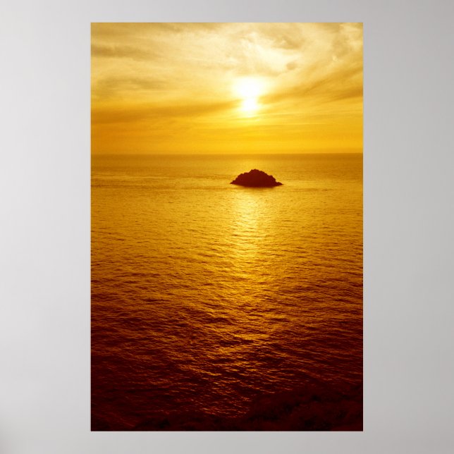 Poster coucher de soleil de Cornwall (Devant)