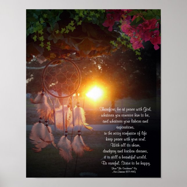 Poster coucher de soleil de Desiderata Dreamcatcher (Devant)