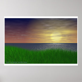 Poster Coucher de soleil de Grassy