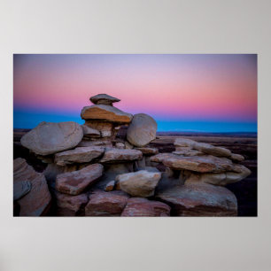 Poster Coucher de soleil de la forêt pétrifiée