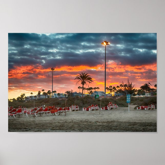 Poster Coucher de soleil de Maspalomas (Devant)