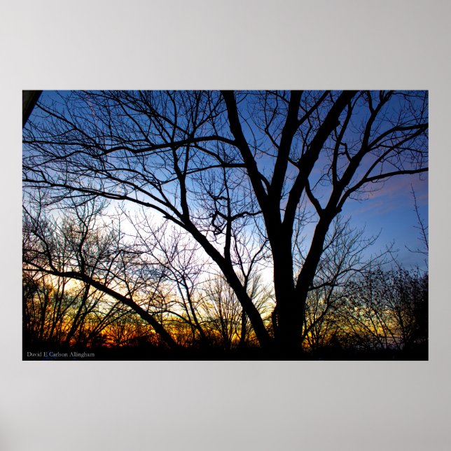 Poster Coucher de soleil de novembre de ma fenêtre (Devant)