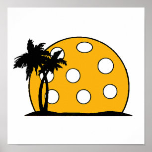 Poster Coucher de soleil de Pickleball Beach