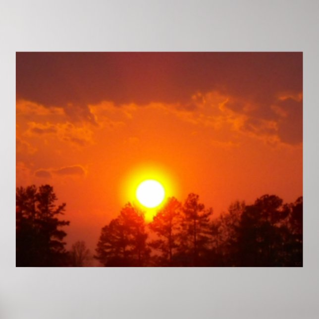 Poster Coucher de soleil de récolte (Devant)