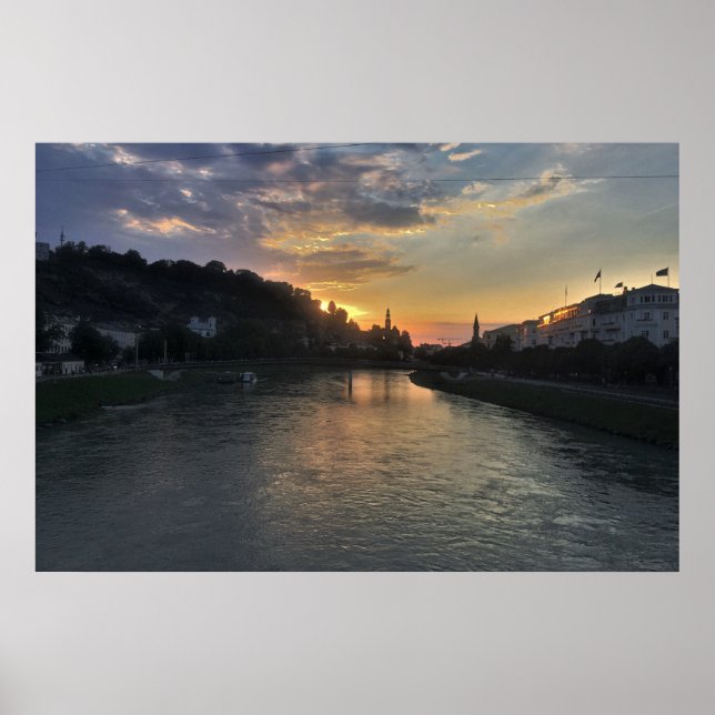 Poster Coucher de soleil de Salzbourg (Devant)