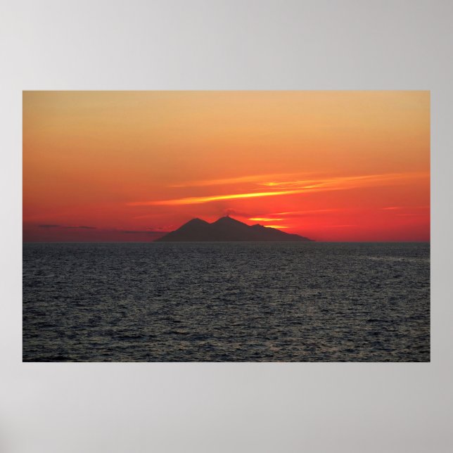 Poster Coucher de soleil de Sangeang Api (Devant)