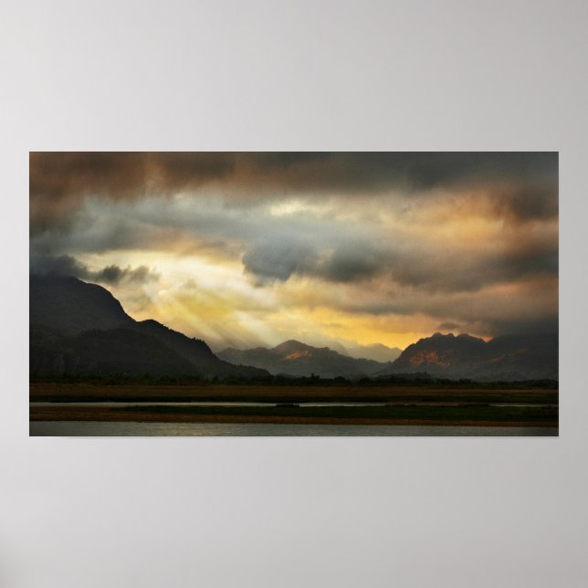 Poster Coucher de soleil de Snowdonia (Devant)