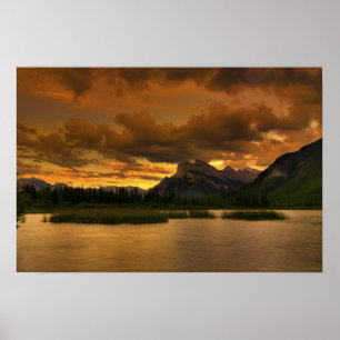 Poster Coucher de soleil des lacs Vermillion