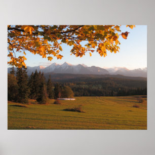Poster Coucher de soleil des Tatras d'automne